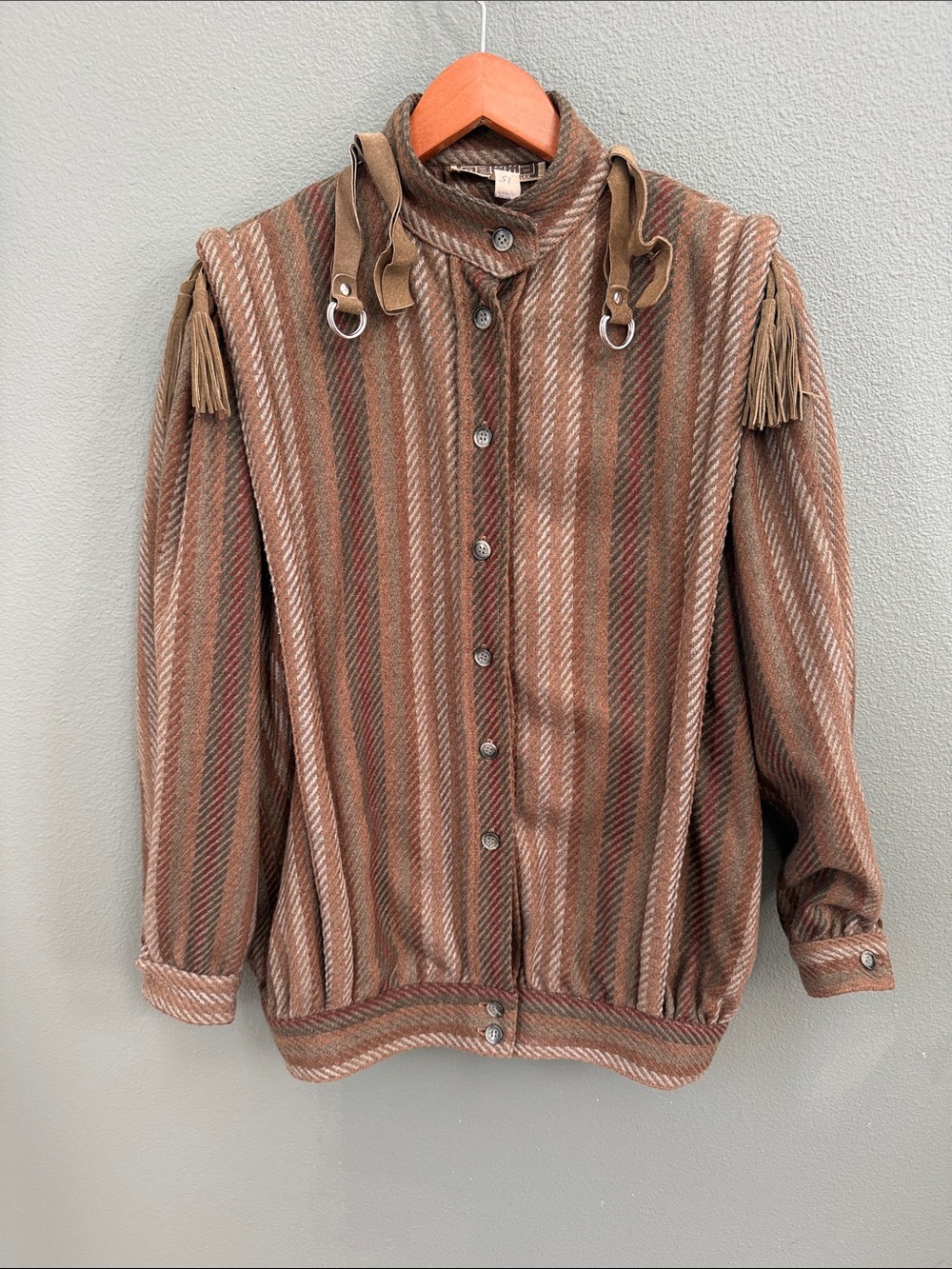 Vintage Gamma Los Angeles Blazer Coat Tassel Sz 6 - Picture 2 of 11